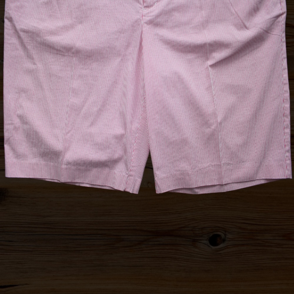 Lauren Ralph Lauren Pink and White Striped Seersucker Bermuda Active Shorts - Picture 5 of 12
